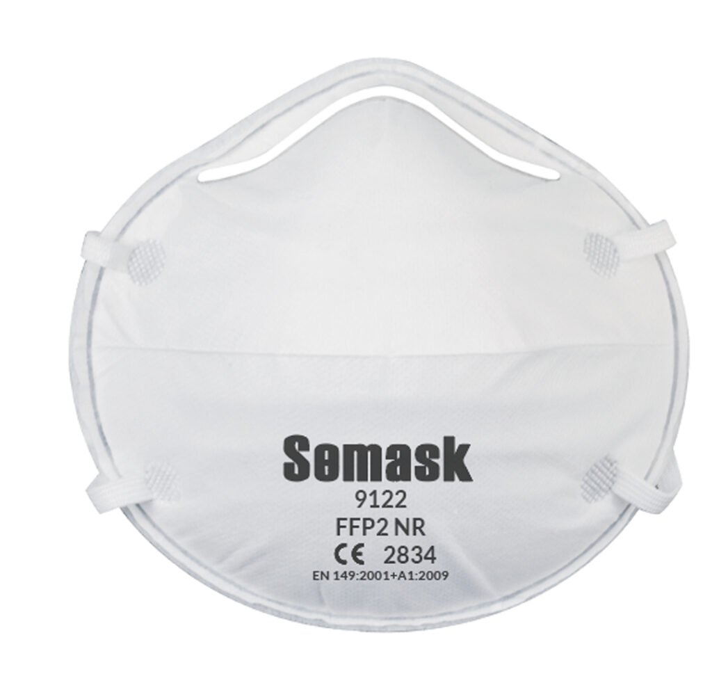 Respirador descartable blanco plegable FFP2 NR sin válvula